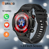 TF10 Pro Smartwatch 1.53 Inch HD Screen Custom Dial Voice Assistant 25 Days Standby Time Military Sport Smart Watch Men