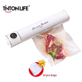 TINTON LIFE 220V/110V Vacuum Sealer Packaging Machine LED Display With Free 10pcs Vacuum Bags Household Black Food Vacuum Sealer