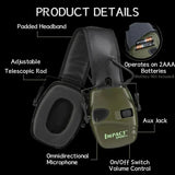 Tactical Electronic Shooting Ear Protection Impact Sound Amplification Anti-noise Earmuffs Hunting Ear Defender Outdoor Sport