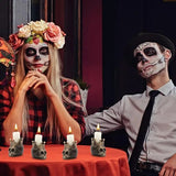Tealight Candle Holder Halloween Resin Candlestick Stand For Tea Light Table Skull Ornament For Candles Party Supplies For Patio
