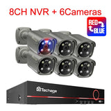 Techage 4K Security Camera System Ultra HD 8MP POE NVR Two-Way Audio Face Detect Color Night Vision CCTV Video Surveillance Set