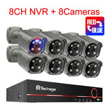 Techage 4K Security Camera System Ultra HD 8MP POE NVR Two-Way Audio Face Detect Color Night Vision CCTV Video Surveillance Set