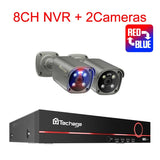 Techage 4K Security Camera System Ultra HD 8MP POE NVR Two-Way Audio Face Detect Color Night Vision CCTV Video Surveillance Set