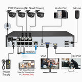 Techage 4K Security Camera System Ultra HD 8MP POE NVR Two-Way Audio Face Detect Color Night Vision CCTV Video Surveillance Set
