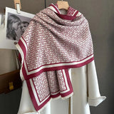Thick Cashmere Winter Shawl Scarf Fashion Travel Pashmina Warm Bufanda Double Side Diffrent Print Poncho Wraps Blanket Echarpe