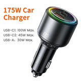 Toocki 175W USB Car Charger PD3.0 QC4.0 PPS Fast Charging Type C Car Phone Charger For iPhone 15 14 Pro Max Xiaomi Samsung S23