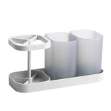 Toothbrush Organizer 3 Slots Bathroom Accessory Set Space-saving Toothpaste Caddy And Storage Organizer For Shower Kitchen Floss