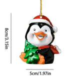 Tree Decoration Santa Claus 2D Mini Snowman Ornament With Lanyard Christmas Figurine Ornaments For Classrooms Garden Car