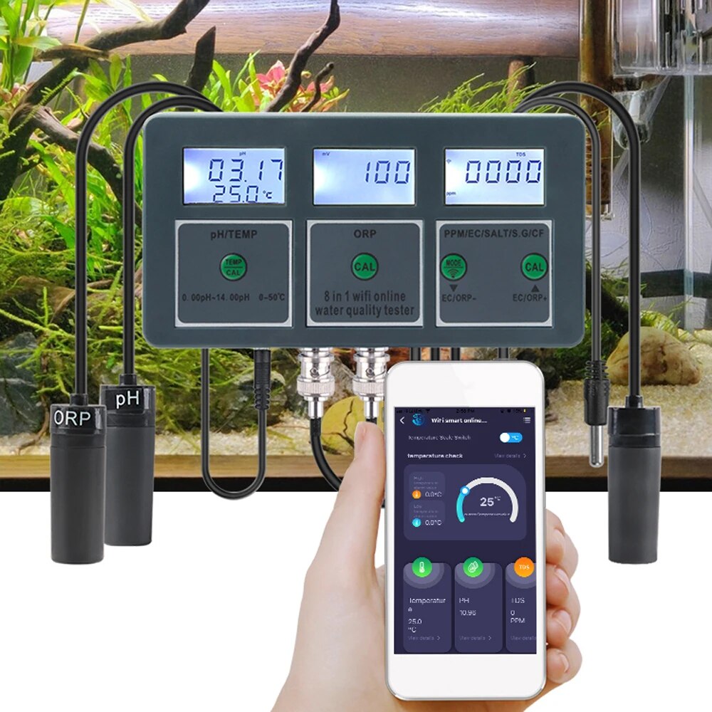 Water Quality Tester Tuya WiFi Digital PH/EC/SG/Salt/Temp Meter