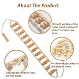 Back Massage Roller Wood Rope Wood Therapy Cellulite Massager Tools Self Massage Device For Neck Leg Back Waist Pain Relief