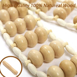 Back Massage Roller Wood Rope Wood Therapy Cellulite Massager Tools Self Massage Device For Neck Leg Back Waist Pain Relief