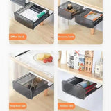 Under Table Drawer Mount Self-adhesive Attachable Drawer Slide-out Storage Drawers Punch-free Under Drawer Bottom Storage Box