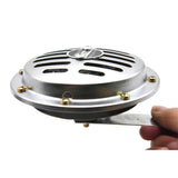 Universal Loud Car Horn Speaker Motorcycle Siren Dual Tone Electric Pump Loud Air Horn 12V Off-road Grille Horn Adapter Silver