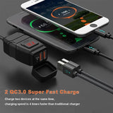 Universal Motorcycle USB Charger QC3.0 Handlebar Fast Charging Waterproof 12V Socket Adapter With Voltmeter Motorcycle Tools