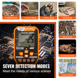 VEVOR Professional Rechargeable Metal Detector 12" IP68 Waterproof Coil 39-50 in Adjustable with LCD 7Modes for Treasure Hunting