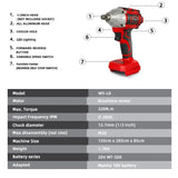 VVOSAI Brushless 1/2" Wrench Impact Electric Screwdriver Cordless Electric Wrench For 18V Makita Lithium Battery