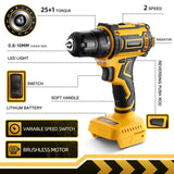 VVOSAI MT-SER 50NM Brushless Electric Drill 25+1 Torque Settings 2-Speeds Electric Power Screwdriver 20V Cordless Screwdriver