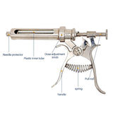 Veterinary Animal Continuos Injection Syringe Revolver 10/20/30/50ml Stainless Steel Vaccination Gun Automatic for Cow Pig  Shee
