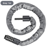 WEST BIKING 100-150cm Bicycle Chain Code Lock Safety 5 Digit Combination Anti-Theft Bicycle Motorcycle Lock E-bike Accessories