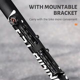 WEST BIKING 120 PSI Bike Pump With Pressure Gauge Aluminum Alloy Tire Inflator Ergonomic hand Pump Extension Hose AV/FV