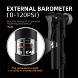 WEST BIKING 120 PSI Dual Cylinder Bicycle Pump With Pressure Gauge Portable Floor Pump For MTB Road Bike Tire Balloon Inflator