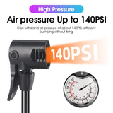 WEST BIKING 140 PSI Home Foot Pump With Gauge Bicycle Tire Basketball Inflatable Pool Inflator Presta Schrader Bike Accessories