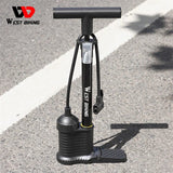 WEST BIKING 160PSI High Pressure Floor Pump Dual Cylinder Tire Inflator Aluminum Alloy Manual Air Pump For E-bike MTB Road Bike