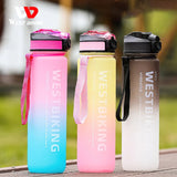 WEST BIKING 1L Sport Water Bottles For Men Women Gradient Portable Bottle Outdoor Road Bike Cycling Running Gym Fitness Bottle