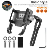WEST BIKING 2 In 1 Bicycle Mobile Phone Support Intergrated Handlebar Phone Stand CNC Aluminum Alloy Gopro Headlight Holder