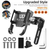WEST BIKING 2 In 1 Bicycle Mobile Phone Support Intergrated Handlebar Phone Stand CNC Aluminum Alloy Gopro Headlight Holder