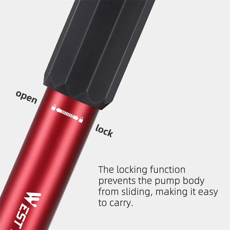 WEST BIKING 3 Color Bicycle Air Pump Portable Tire Inflator Schrader Presta Extension Hose Manual Air Compressor MTB Road Bike