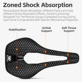 WEST BIKING 3D Printed Saddle Ultralight Comfortable Cycling Saddle Zoned Shock Absorption Seat Cushion Triathlon Racing Saddle