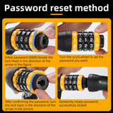 WEST BIKING 65-150cm Multi-length Bike Chain Lock 5 Digit Code Combination Anti-Theft Bicycle Lock Motorcycle Ebike Accessories