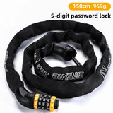 WEST BIKING 65-150cm Multi-length Bike Chain Lock 5 Digit Code Combination Anti-Theft Bicycle Lock Motorcycle Ebike Accessories