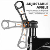 WEST BIKING Adjustable Bicycle Handlebar 31.8MM Stem Extender 80 Degree Angle Riser MTB Front Fork CNC Variable Stem Extension