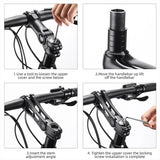 WEST BIKING Adjustable Bicycle Handlebar 31.8MM Stem Extender 80 Degree Angle Riser MTB Front Fork CNC Variable Stem Extension