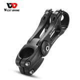 WEST BIKING Adjustable Bicycle Handlebar 31.8MM Stem Extender 80 Degree Angle Riser MTB Front Fork CNC Variable Stem Extension