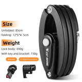 WEST BIKING Anti-Theft Bicycle Folding Lock MTB Road Bike Portable Lock Scooter Ebike Motorcycle Safety Lock Cycling Accessories