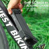WEST BIKING Anti Theft Combination Lock Bicycle Folding Chain Lock Heavy Duty Safety Motorcycle MTB Road Bike Electric Bike Lock
