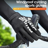 WEST BIKING Autumn Winter Cycling Thermal Gloves Man Touch Screen Full Finger Gloves SBR Shock Absorption Reflective Bike Gloves