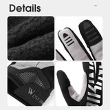 WEST BIKING Autumn Winter Cycling Thermal Gloves Man Touch Screen Full Finger Gloves SBR Shock Absorption Reflective Bike Gloves