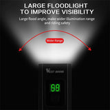 WEST BIKING Bicycle Front And Rear Lights Set Digital Power Display Waterproof Dual LED Headlights Rechargable Bike Tail Light