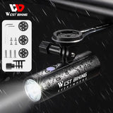 WEST BIKING Bicycle Headlights USB Rechargeable Portable Cycling Flashlight Ultralight Waterproof Lamp MTB Road Bike Front Light