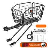 WEST BIKING Bicycle Rear Carrier Basket Quick Release Cargo Racks MTB Trunk Rack For Travel Luggage Straps Locatable Reflector