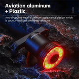 WEST BIKING Bicycle Rear Light Brake Sensor Red Blue Bike Flash Light USB Rechargeable High Visibility Aluminum MTB Taillights