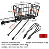 WEST BIKING Bicycle Rear Luggage Rack Cargo Carrier Basket Quick Release Adjustable Trunk Rack With Reflector & Luggage Straps
