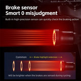 WEST BIKING Bicycle Smart Brake Rear Light Alumimum Alloy IPX6 Taillights Rechargable Auto Start Bike Tail Safety Flash Light