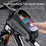 WEST BIKING Bicycle Top Tube Bag Touch Screen Phone Carrier Bag Waterproof EVA Road Bike Cycling Tool Holder Bag MTB Accessories