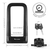 WEST BIKING Bicycle U Lock Anti-theft Safety Bike Lock MTB Road Bike 2 Keys Motorcycle Scooter Cycling Lock Bicycle Accessories