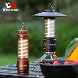 WEST BIKING Camping Lamp Rechargeable Multifunctional Tent Hanger Lantern Outdoor Table Lamp LED Flashlight Camping Supplies